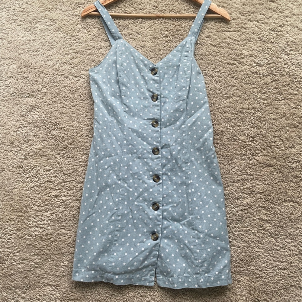 Light Blue Polka Dot Dress - Small